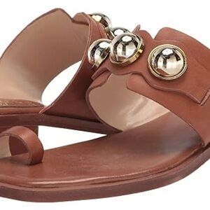 Vince Camuto Tan Sandals with Silver Accents